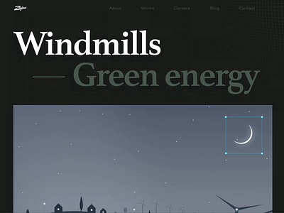 Windmills Case Study bold brutal case study energy green energy moss page scroll photo photography web design wind turbine windmill works page zajno