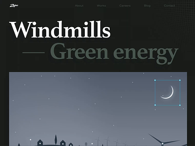 Windmills Case Study bold brutal case study energy green energy moss page scroll photo photography web design wind turbine windmill works page zajno