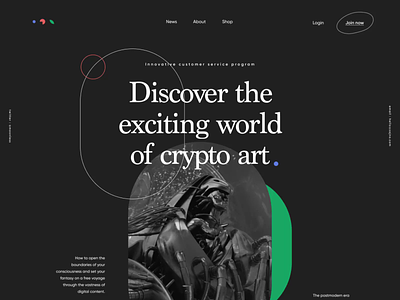 Crypto Art Landing Page Animation cryptocurrency defi digital art nft marketplace web3 website