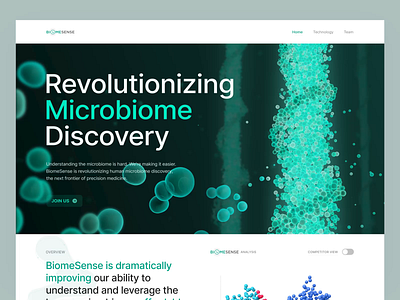 BiomeSense Case Study Animation 3d animation design discovery gene landing page medicine microbiome motion graphics science web web design zajno