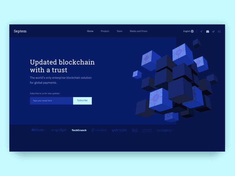 Homepage Design Animation for Blockchain Technology Website by Iggy Paul  for Zajno on Dribbble