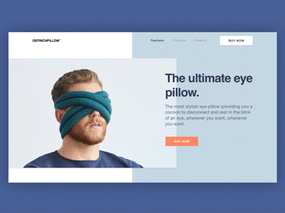 Innovative Eye Pillow Landing Page Animation