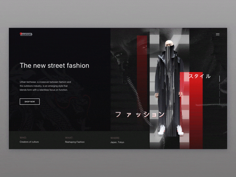 Promo Page Design Animation for a Fashion Platform animation content architecture ecommerce experiment fashion geometry hover effect industrial keyframe layout look microinteractions motion page scroll ui urban ux web design website zajno