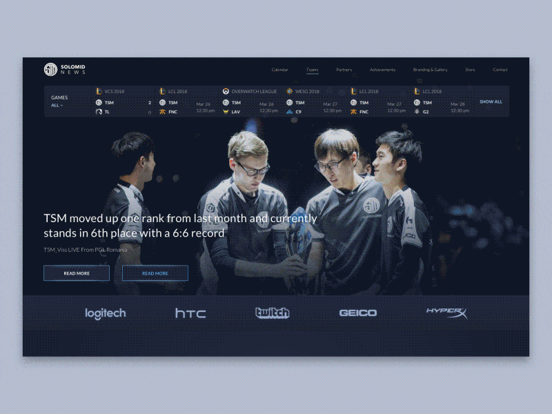 Website Design for eSports Team: Released!