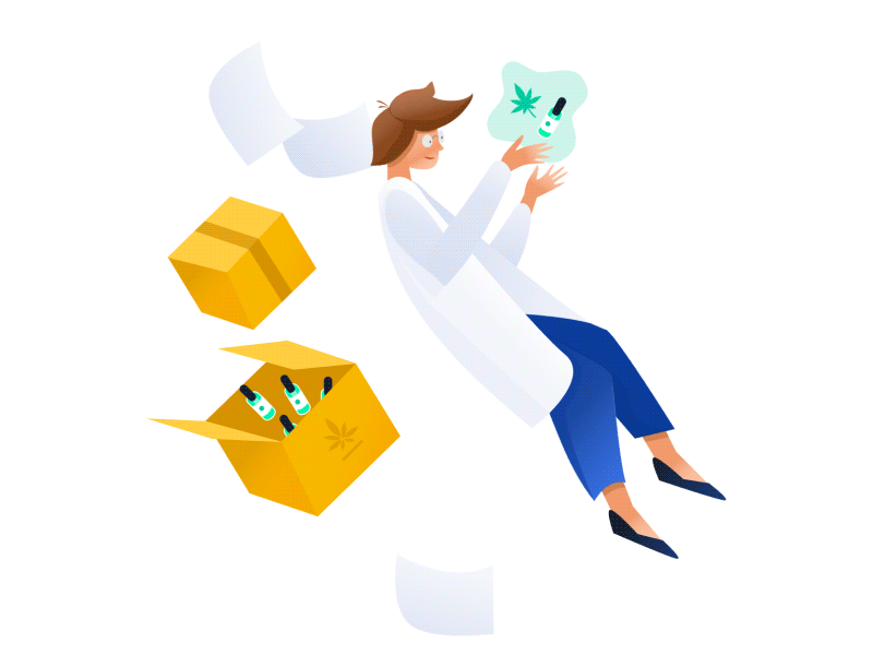SaaS for Cannabis Retail Businesses Company Website: Sneak Peek 2d animation business saas cannabis weed after effect character motion people animation ui zajno website