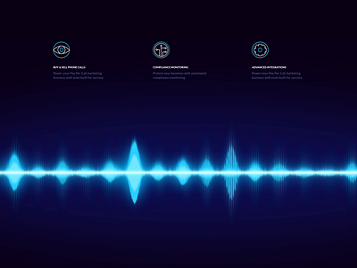 Animated Visual for Telecom Website Product Page animated visual animation art code css animation dark data visualization futuristic hypnotic iridescent motion design neon product sound wave space ui ux voice web development zajno