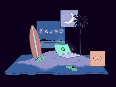 Good Habits to Improve Teamwork 2d animation abstract advice article beach chill day and night flat design futuristic illustration geometric letter medium metaphor neon surf board symbol teamwork vacation holiday video zajno