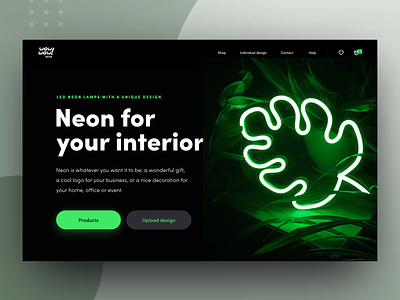 Website Design Animation for Neon Startup accent animated animation button effect dark data visualization experience experiment experimental interior design iridescent neon product promo startup ui ux web design website zajno