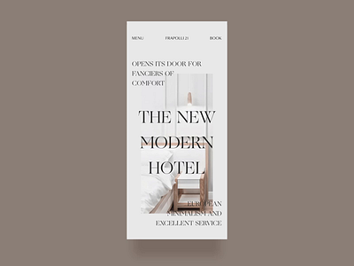 Hotel Mobile Website Design Experiment animation branding clean design fashion flat hotel business hover effect layout minimal interface mobile mobile responsive product promo website simple smooth transition typography ui ux vector zajno