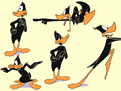 Daffy Duck Character Animation 2d animation animate animation cartoon cel animation character daffy duck design duck flat frame by frame illustration motion warner brothers zajno