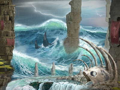 Return of the water bones fantasy illustration photoshop water
