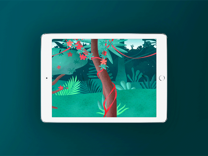 Rimba Project children game illustration interactive ipad jungle landscape parallax unity