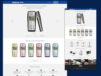 Nokia 1100 Landing Page landing page web design web page
