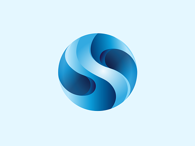 Blue letter S 2d 3d blue branding design flat gradient graphic design icon illustration letter logo s shape symbol typography vector