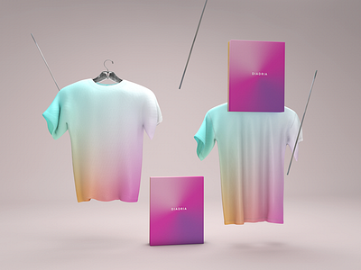 Diadria | Packaging 3d cinema4d colorful gradient minimal packaging t shirt visualization