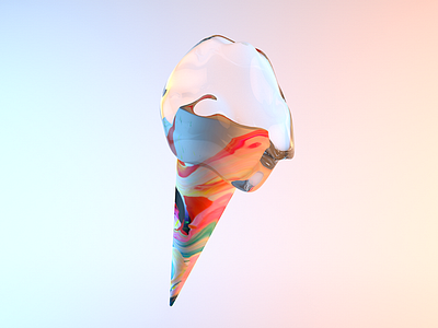 Ice cream | 3D 3d abstract clean design gradient ice cream minimal reflection texture