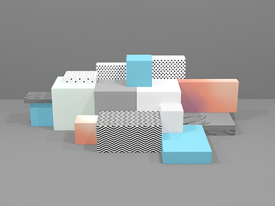 Set 02 | 3D 3d abstract clean colors design minimal pattern render setdesign texture