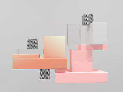 Set 05 | 3D 3d abstract c4d cgi composition design glass gradient inspiration minimal pink unique