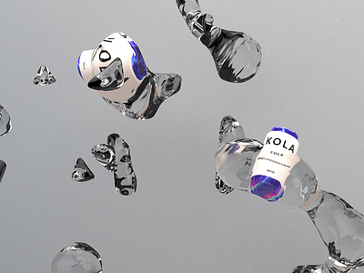 Kola | Packaging 3d abstract c4d cgi composition design drops gradient minimal packaging reflections water