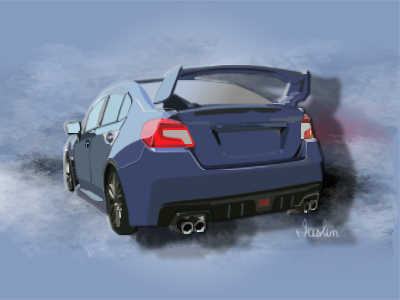 Subaru WRX STI art automotive blue cars design performance photoshop sti wrx