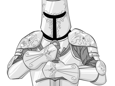 Kneeling Knight doves illustration knight sword vector white wings