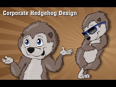 Corporate Hedgehog Design attitude brown cartoon clean concept cool hedgehog illustrator mascot original vector