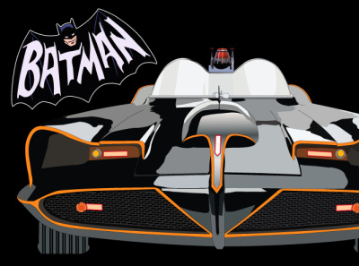 Classic Batmobile batman classic illustration vector