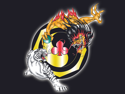 Martial Arts Logo arts dragon identity illustration kajukenbo logo martial raster tiger white