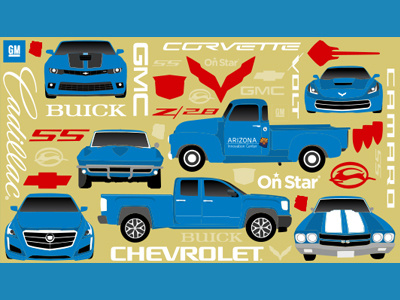 Vectored GM Stuff brand cars chevy gm illustration logos trucks vector