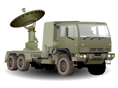 Vector Army Sat Truck