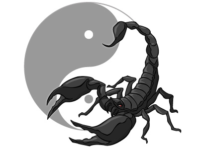 Scorpion black and white illustration scorpion vector yin yang