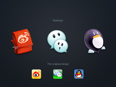 SNS icon redsign icon qq redsign sina sweater tencent ui wechat weibo weixin 牛mo王