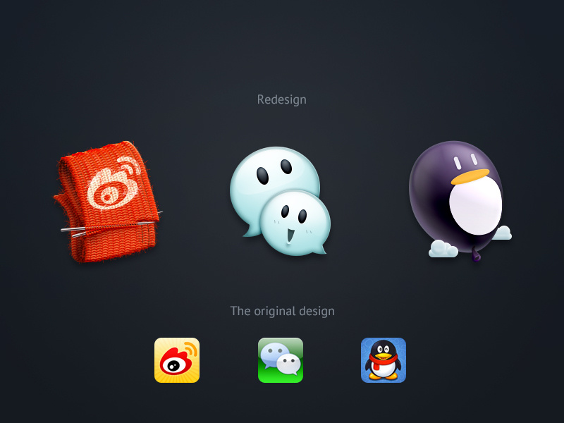 SNS icon redsign 牛mo王 ui icon redsign sina weibo weixin wechat qq tencent sweater