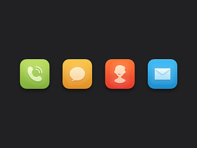 Theme call clean color contact email icon message