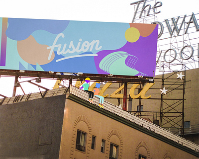 Fusion Billboard Social Media Ad billboard branding conference design illustration logotype mockup typography vector