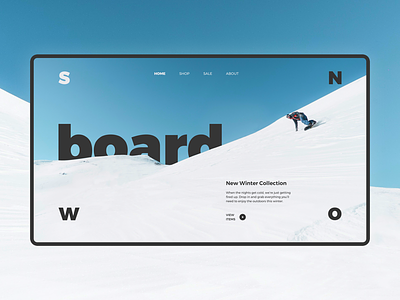 Snowboard Shop Homepage concept homepage mountains snow snowboard ui ux web winter