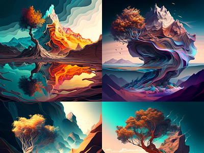 Landscape Paint design illustration