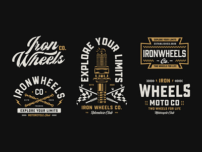 Iron Wheels Motorcycle Badge Designs