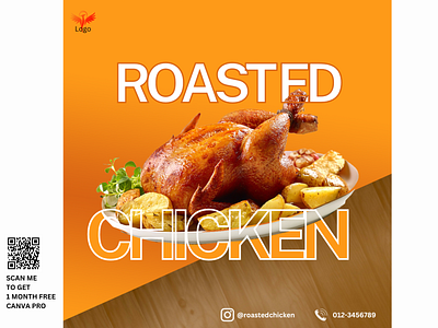 ROASTED CHICKEN POSTER advertisement branding canva graphic design poster product promote social media template