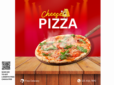 PIZZA TEMPLATES advertisement branding canva design food graphic design media social poster product promote template
