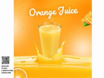 Orange juice template advertisement branding canva design graphic design illustration poster product promote social media template