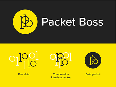 Packet Boss Logo binary brand identity branding color data data packet design graphic design graphicdesign illustrator logo logo design logodesign logomark proxima nova type typogaphy vector vector art visual design