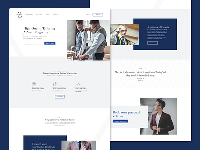 Z Tailors Website branding design didot gotham graphic design graphicdesign homepage icons photography suit tailor tailoring typography visual design web web design website