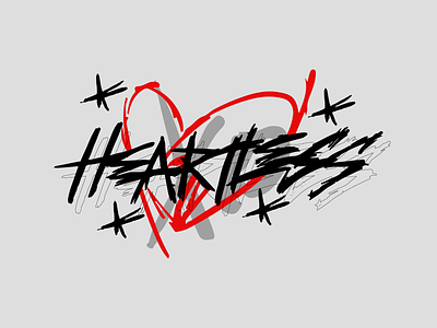 Heartless (The Weeknd) clothing design design heart heartless illustration illustration art illustration design lettering art lettering artist love merch design streetwear symbol the weeknd vector xo xoxo