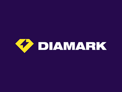Diamark bold brand brand identity design branding diamark diamond diamond logo icon identity lightning lightning logo logo logo design logo mark monogram space spark symbol wordmark