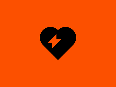 love-struck brand brand identity brand identity design branding exploration heart heart logo icon iconography identity lightning lightning bolt lightning logo logo love monogram orange symbol