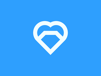 Heart of Diamond blue brand branding diamond diamond logo diamondbacks heart heart icon heart logo heart of diamond icon jewelry logo logo icon logo icon symbol monogram