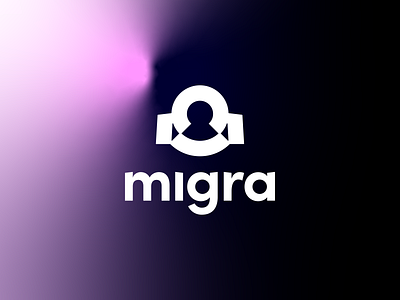 Migra 👨‍👩‍👧‍👦⚙️ brand brand identity brand identity design branding exploration gradient logo design migration migration tool monogram user user icon