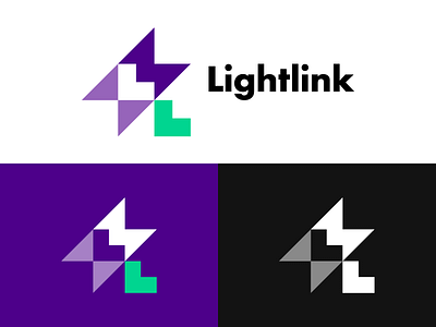 ⚡️ Lightlink app design app icon brand brand identity brand identity design branding electricity icon light lightning bolt lightning logo link links logo monogram purple smart smarthome spark