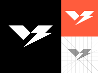 Vancoillie black bolt brand design brand identity branding branding design identity illustration lightning bolt logo logo design logo icon monogram negative space orange personal brand personal project personalbranding symbol v